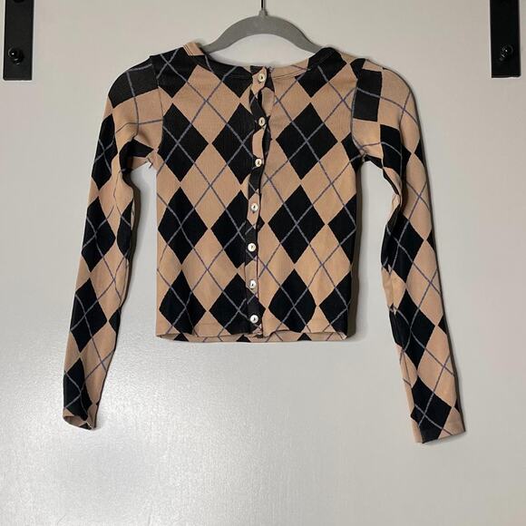 Argyle Black and Nude Cardigan - Picture 3 of 5